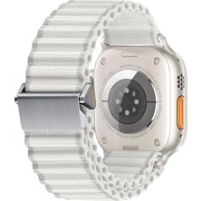 AktarMobile Apple Watch 7 8 9 45 mm Uyumlu Kumaş Kordon Naylon Hasır Örgü Kayış