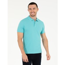 Pierre Cardin Erkek Mavi Slim Fit Polo Yaka Basic Tişört 50262660-VR007