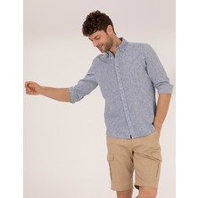 Pierre Cardin Erkek Lacivert Regular Fit Uzun Kollu Gömlek 50265119-VR033