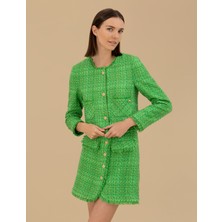 Pierre Cardin Kadın Bisiklet Yaka Crop Tüvit Ceket 50263103-VR055