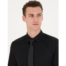 Pierre Cardin Erkek Siyah Slim Fit Uzun Kollu Basic Gömlek 50277147-VR046