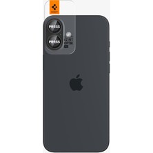 Spigen Apple iPhone 16 Plus / Apple iPhone 16 (2024) Kamera Lens Camı Koruyucu Glas.tr Ez Fit Optik Pro Black (2 Adet) - AGL07921