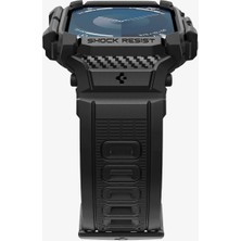 Spigen Apple Watch 46MM Seri 10 Kılıf & Kordon Kayış Rugged Armor Pro Matte Black - ACS08604