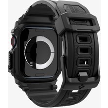 Spigen Apple Watch 46MM Seri 10 Kılıf & Kordon Kayış Rugged Armor Pro Matte Black - ACS08604