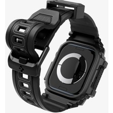 Spigen Apple Watch 46MM Seri 10 Kılıf & Kordon Kayış Rugged Armor Pro Matte Black - ACS08604