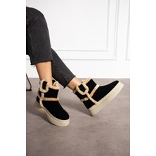 Shoetek Luka Kadın Bot Içi Kürklü Siyah Süet