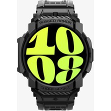 Spigen Samsung Galaxy Watch 7 (44MM) Kılıf & Kordon Kayış Rugged Armor Pro Matte Black - ACS08338