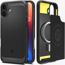 Spigen Apple iPhone 16 Kılıf Rugged Armor Magfit Magsafe Özellikli Matte Black - ACS08214