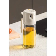 2'li Çift Fonksiyonlu Cam Yağdanlık 450ML Zeytinyağı Sıvıyağ Şişesi Airfryer Sprey Yağlık Sirkelik