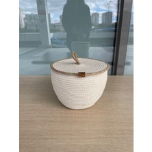 Honeypot Model Jüt Polip Şık Dekoratif Bohem Kapaklı Sepet Kutu