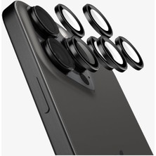 Spigen Apple iPhone 16 Pro Max / 16 Pro / 15 Pro Max / 15 Pro / 14 Pro Max / 14 Pro Kamera Lens Camı Koruyucu Black (2 Adet) - AGL07918