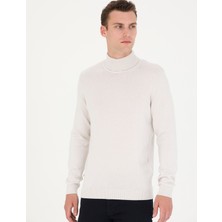 Pierre Cardin Erkek Taş Slim Fit Balıkçı Yaka Basic Triko Kazak 50276162-VR049