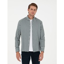 Pierre Cardin Erkek Haki Regular Fit Uzun Kollu Gömlek 50277737-VR027