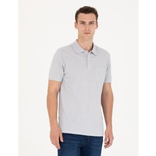 Pierre Cardin Erkek Gri Regular Fit Polo Yaka Tişört 50273568-VR024