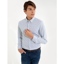 Pierre Cardin Erkek Yeşil Slim Fit Uzun Kollu Gömlek 50259521-VR054