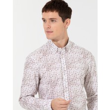 Pierre Cardin Erkek Bej Slim Fit Uzun Kollu Gömlek 50259504-VR011