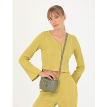 Pierre Cardin Kadın Yeşil Crop Top Örme Hırka 50263591-VR235