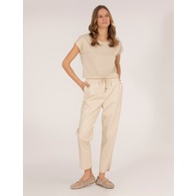 Pierre Cardin Kadın Krem Carrot Fit Pantolon 50263163-VR071
