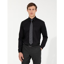 Pierre Cardin Erkek Siyah Regular Fit Uzun Kollu Klasik Gömlek 50258931-VR046