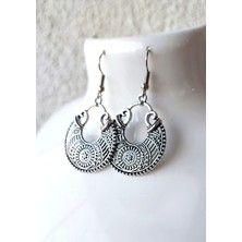 N House Otantik Işlemeli, Damla Şeklinde Sallantılı / Retro Tasarım Küpe