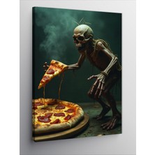 Tablomega Kanvas Tablo Pizza Yiyen Zombi