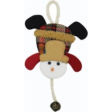 Kidspartim Yılbaşı Kapı Süsü Ekoseli Çanlı Kardan Adam 20 cm