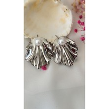 İpar Aksesuar Incili Pelerin Metal Silver Küpe