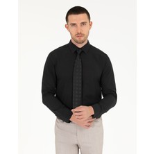 Pierre Cardin Erkek Siyah Slim Fit Uzun Kollu Klasik Gömlek 50268203-VR046