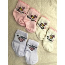 Milays Life Home Collection Milays Baby Kids Kız Bebek Pamuklu Çorap 0-3 Ay