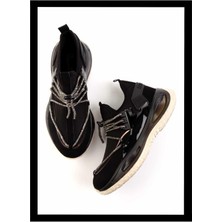 Bambi Siyah Streç   Kadın Sneaker K01212040717