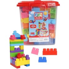 Byrurg Play Blox Yapı Oyuncakları 83 Parça Kovalı Parlak Renkler Mega Blok Seti 3073 Byrnew