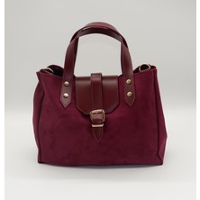 Blooms Bag Kapaklı Tokalı, Çıtçıtlı, Yavrulu Süet Deri Kadın Çantası