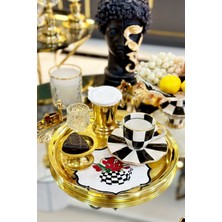 Arter Home Damalı Siyah Demlik Kokteyl Peçetesi 4'lü