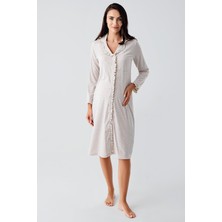 Artış Collection Kadın Uzun Kollu Esnek Pamuklu Kumaş Hamile Gecelik 21112