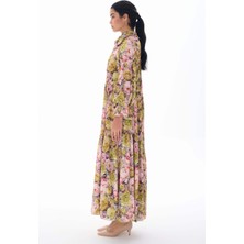 Bebe Yaka Oversize Elbise Yeşil