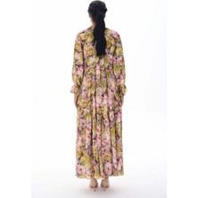 Bebe Yaka Oversize Elbise Yeşil