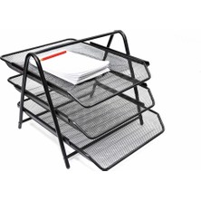 Turgut Office Metal 3'lü Perfore Evrak Rafı