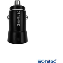 Schitec PD35W Type-C + Usba Quick Charger Çift Çıkışlı Hızlı Araç Şarj Cihazı Başlığı OT700