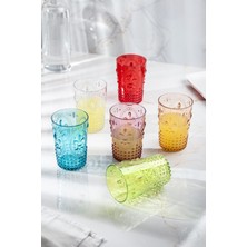Molvea Akrilik Renkli 6'lı Kısa Bardak & Su Meşrubat Kahve Yanı Bardağı 400 ml ( Cam Değildir )