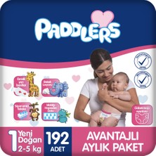 Paddlers Bebek Bezi  1 Numara Yenidoğan 192 Adet (2-5 kg) Aylık Paket