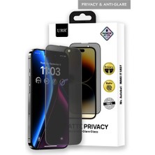 URR iPhone 14 Pro Max Matte Privacy Cam Ekran Koruyucu Siyah