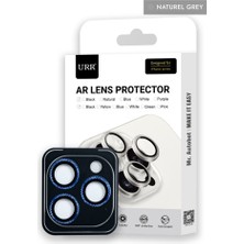 URR iPhone 15 Pro Max Rhomb Snakeskin Ar Kamera Lens Koruyucu Natural Grey