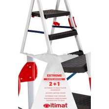 Itimat Extreme Kaliteli 2+1 Plastik Basamaklı Merdiven Hafif, Kolay Taşınabilir Ev Tipi, Mutfak ve Iş