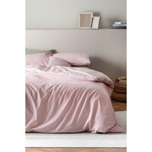 Madame Coco Odette Tek Kişilik %100 Pamuk Ranforce Baskılı Nevresim Takımı - Pudra