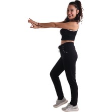 Asn Concept Kadın Siyah Taş Baskılı Eşofman Altı (Büyük Beden Seçeneğiyle)