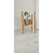 Ahşap Dekoratif Saksı Altlığı Tekli 40*30*30 cm