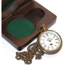 Ynt İthalat Ahşap Kutulu Pirinç Köstekli Saat KSK2103