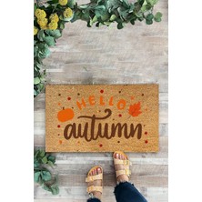 Karmat Hello Autumn, Sonbahar Teması, Iç ve Dış Kapı Önü Paspası, Dekoratif Paspas, Dijital Baskıpaspas