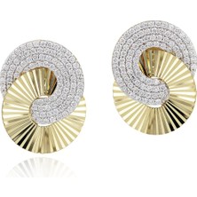 Vıp Kıvrım Detaylı Yelpaze Model Çelik Küpe