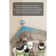 Medka Life Makyaj Organizeri, Köşelik,üçgen 2 Katlı Çok Amaçlı Banyo, Mutfak, Ofis, Kozmetik, Takı Düzenleyici